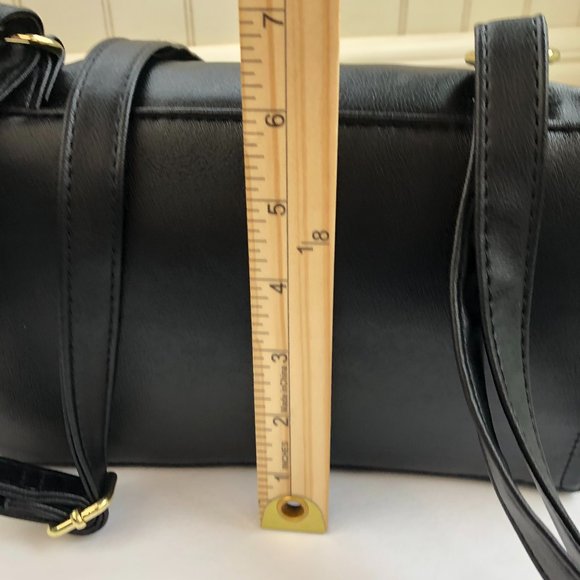 NEW - Time And Tru Black Faux Leather Backpack Academia Classic Minimalist - Picture 12 of 14